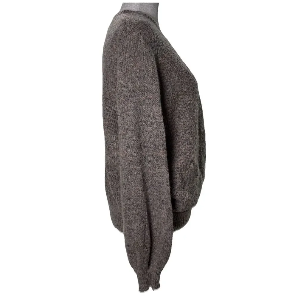Free People Oversized Sweater Small Wool Blend Slouchy Wrap V-Neck Boho